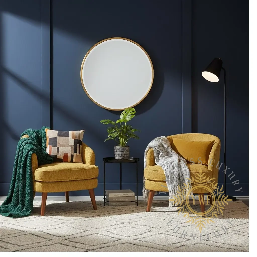 Noelle Barrel Chair Set Metica Oak FibreGuard lifestyle shoot 1