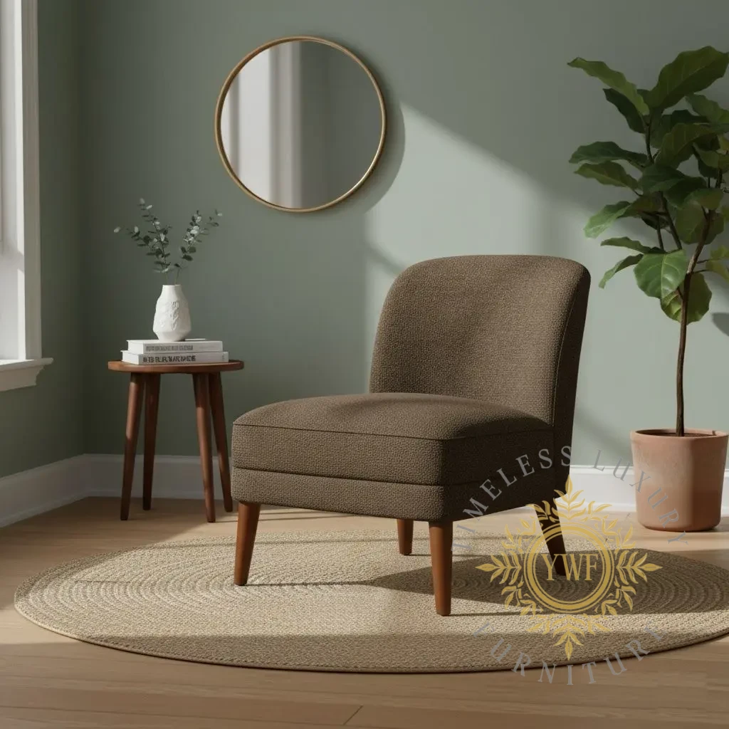 Aveline Slipper Chair Coffee lifestyle shot