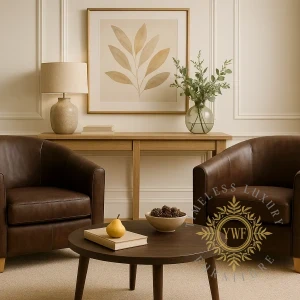 Saville Tub Chair — Diesel Brown (lifestyle)