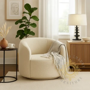 Velara Chair in Gustov Dune in lifestyle shot