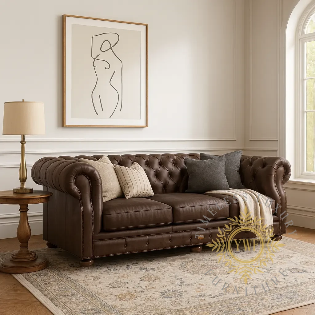 Wexley 3-Seater in Woodlands Brown — lifestyle hero on Home page